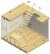 Комбинированная межэтажная лестница ЛЕС-05-3 (поворот 90°, h 3 м) - превью фото 4