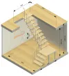 Комбинированная межэтажная лестница ЛЕС-05-3 (поворот 90°, h 3 м) - превью фото 3
