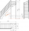 Деревянная межэтажная лестница Лес-715 - превью фото 2